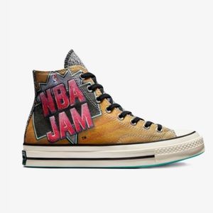 Converse Chuck 70 HI X NBA JAM Arcade Casual Shoe Brown Solar Red Men 9.5